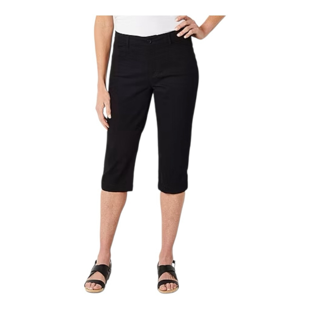 NWT Women's St. John's Bay Secretly Slender Black Capri Pants Size 10